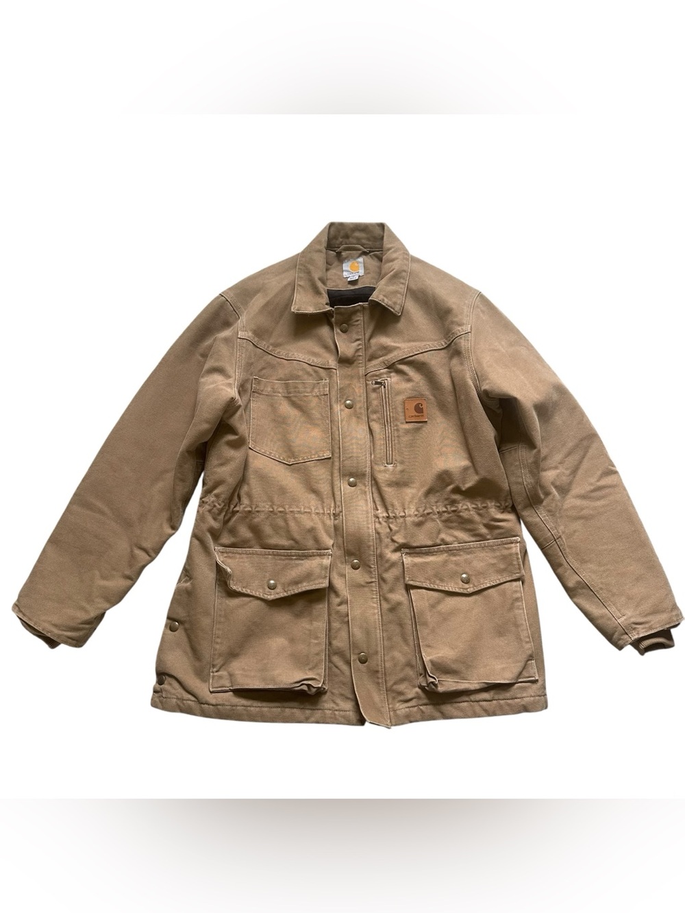 Carhartt Sandstone Rancher Coat Duck Canvas Quilted Lined Workwear 90’s Brown M - Picture 2 of 14